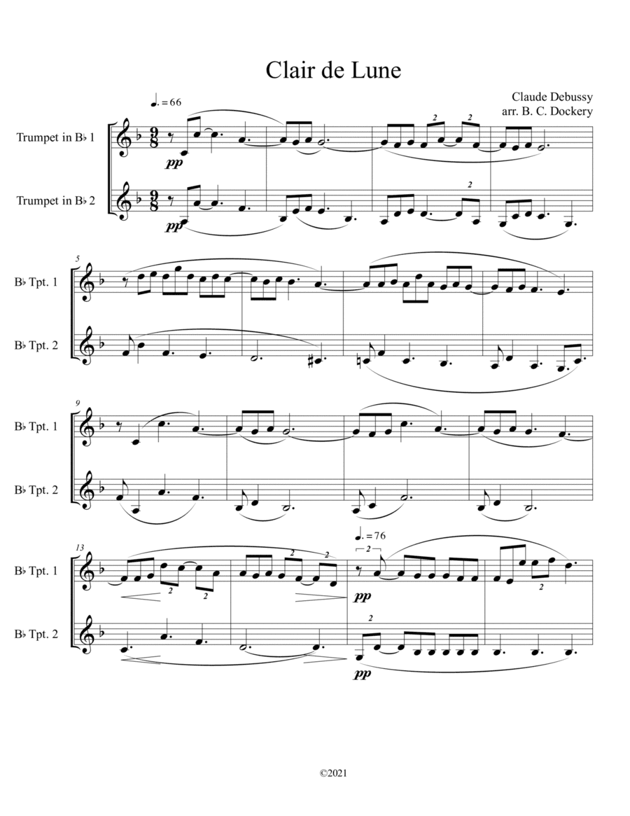 Clair de Lune (Trumpet Duet) (arr. B. C. Dockery)