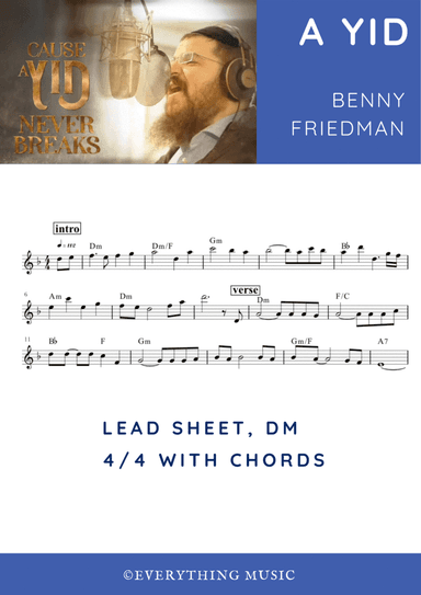 A Yid. Benny Friedman | Easy Piano lead sheet with chords (arr. Rivka Sloboder)