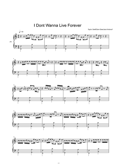 I Don't Wanna Live Forever (fifty Shades Darker) (arr. Taylor Swift)