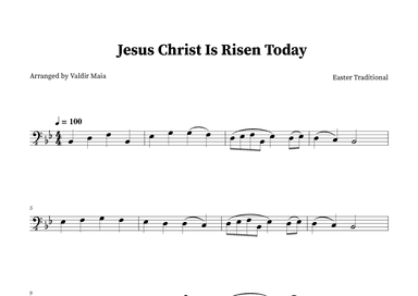 Jesus Christ Is Risen Today - Double Bass (+ chords) (arr. Valdir Maia)