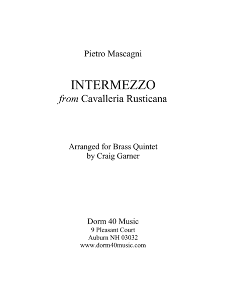 Intermezzo, from "Cavalleria Rusticana" (arr. Craig Garner)