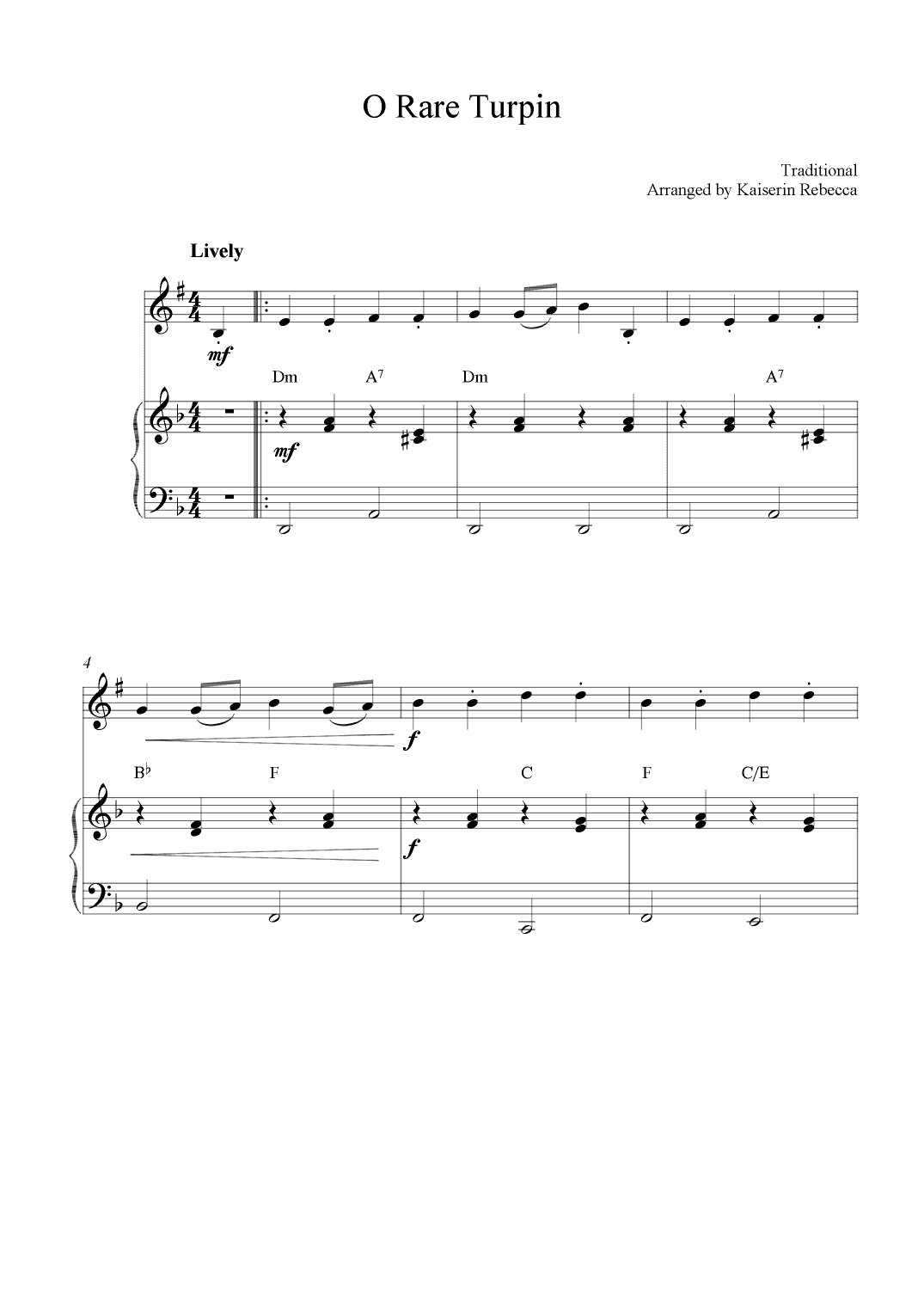 O Rare Turpin (arr. Kaiserin Rebecca)
