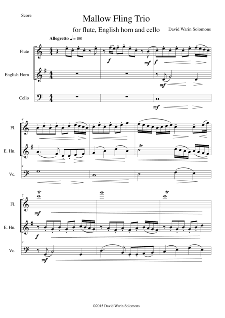Mallow Fling Trio for flute, English horn and cello (arr. David Warin Solomons)