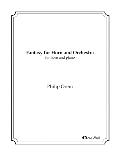 Fantasy for Horn and Orchestra - piano reduction and part