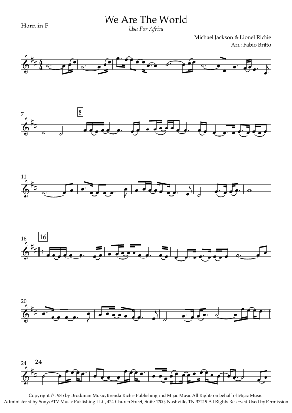 We Are The World (arr. Fabio Britto)