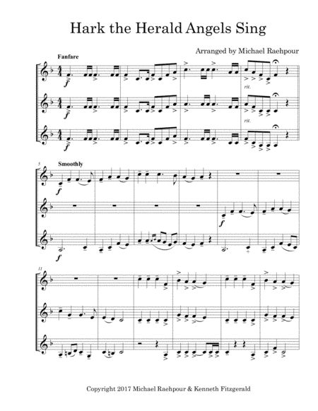 Hark the Herald Angel Sings - Trumpet Trio (arr. Michael Raehpour)