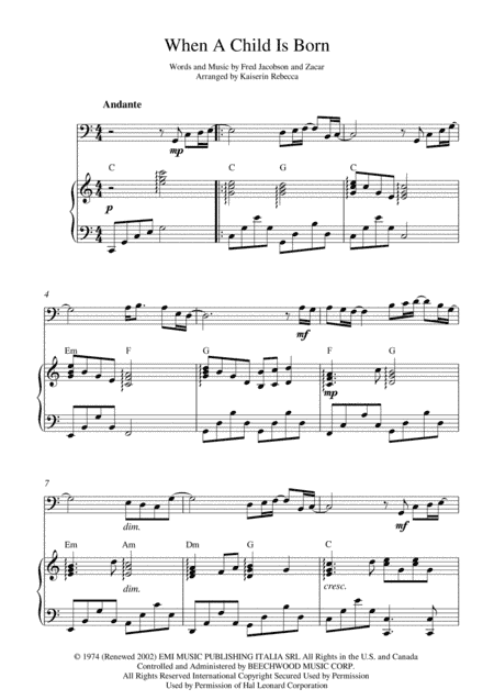 When A Child Is Born (arr. Kaiserin Rebecca)