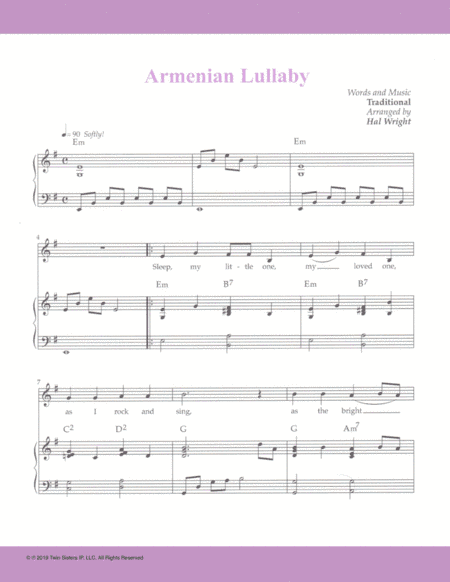 Armenian Lullaby (arr. Hal Wright)