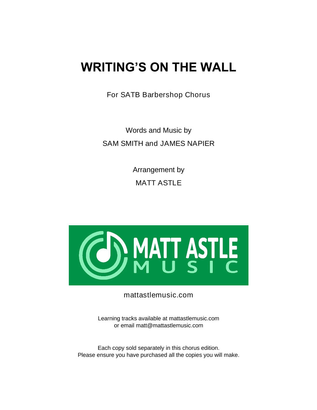 Writing's On The Wall (arr. Matt Astle)