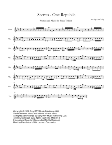 Secrets (arr. Liz Craig)