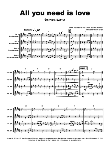 All You Need Is Love (arr. Thomas H. Graf)