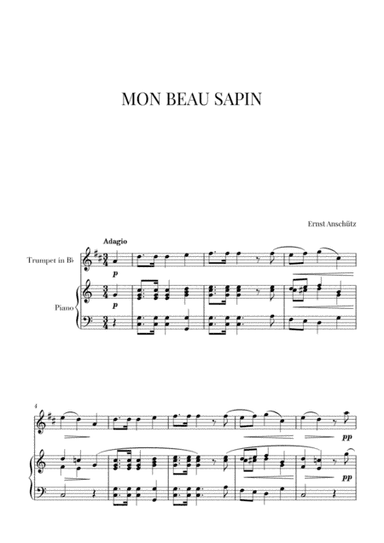 Mon Beau Sapin for Trumpet and Piano (arr. Cadenza Editions)