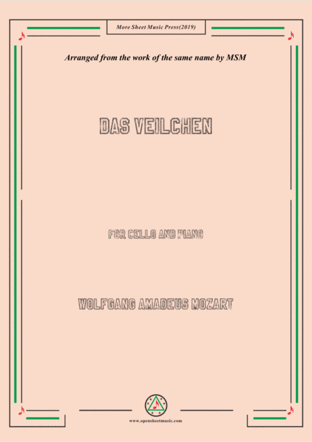 Mozart-Das Veilchen, for Cello and Piano (arr. MSM)