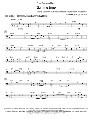 Summertime (arr. Roger Wallace)