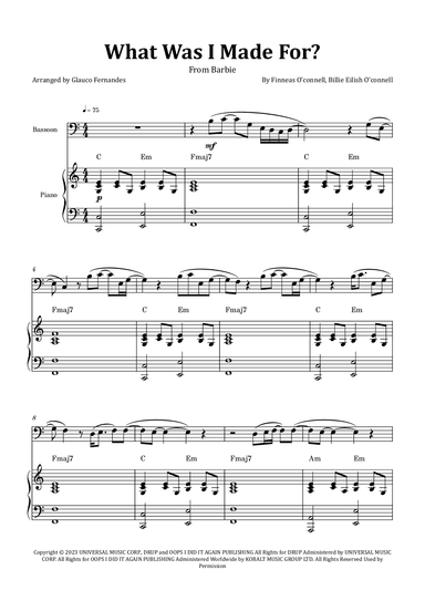 What Was I Made For? (arr. Glauco Fernandes)