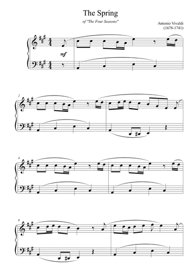 The Spring (The Four Seasons) (arr. Passoni Music)