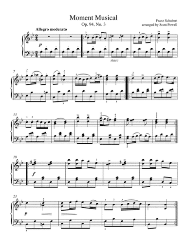 Moment Musical - Early Intermediate Piano (arr. Scott Powell)