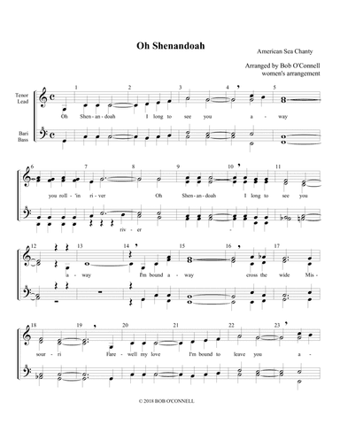 Oh Shenandoah ( women's BBS ) (arr. Bob O'Connell)