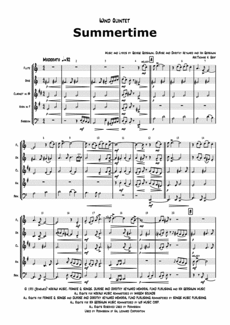 Summertime (arr. Thomas H. Graf)