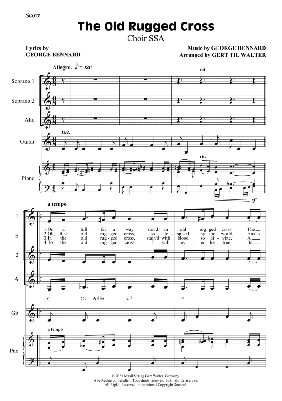 The Old Rugged Cross (arr. Gert Th. Walter)