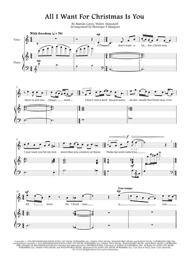 All I Want For Christmas Is You (arr. Henrique F Mangoni)