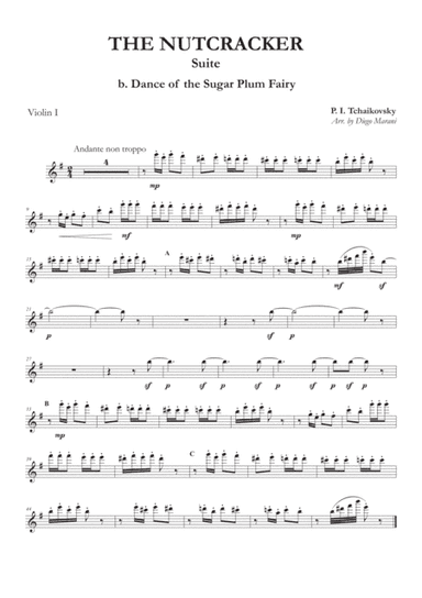 "Dance of the Sugar Plum Fairy" from Nutcracker Suite for String Quartet (arr. Diego Marani)