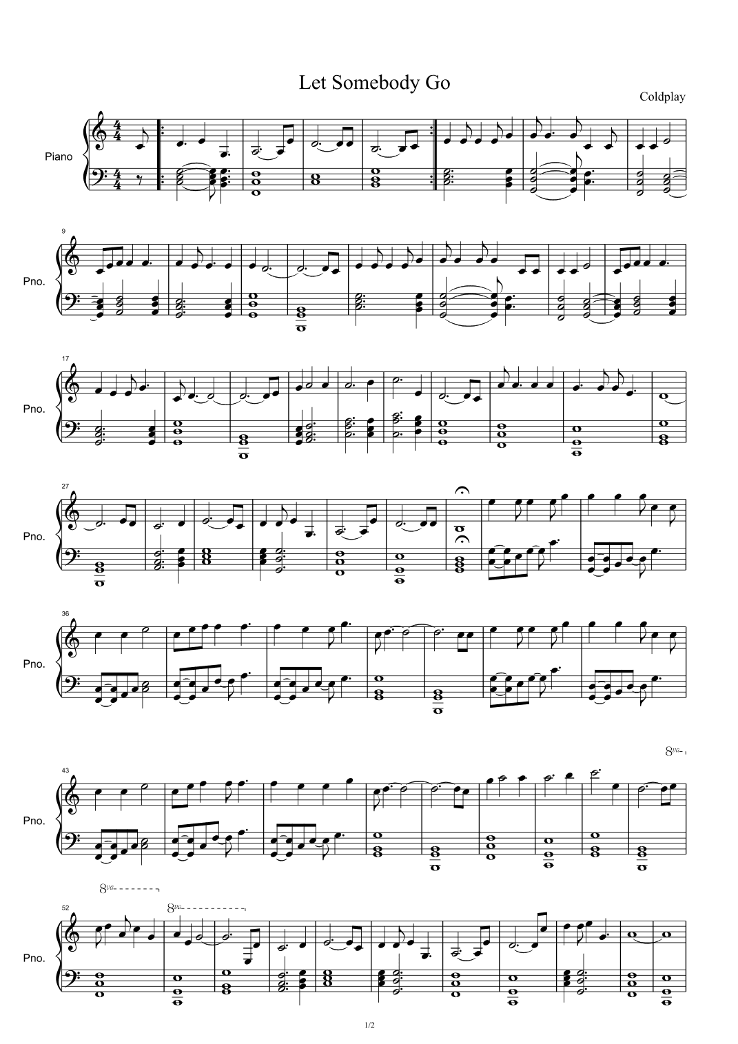 Let Somebody Go (arr. Coldplay)