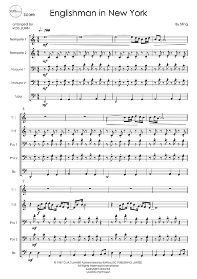 Englishman In New York (arr. Rob John)