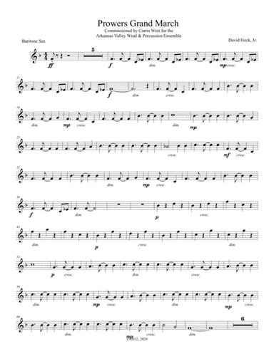 Prowers Grand March - Baritone Saxophone