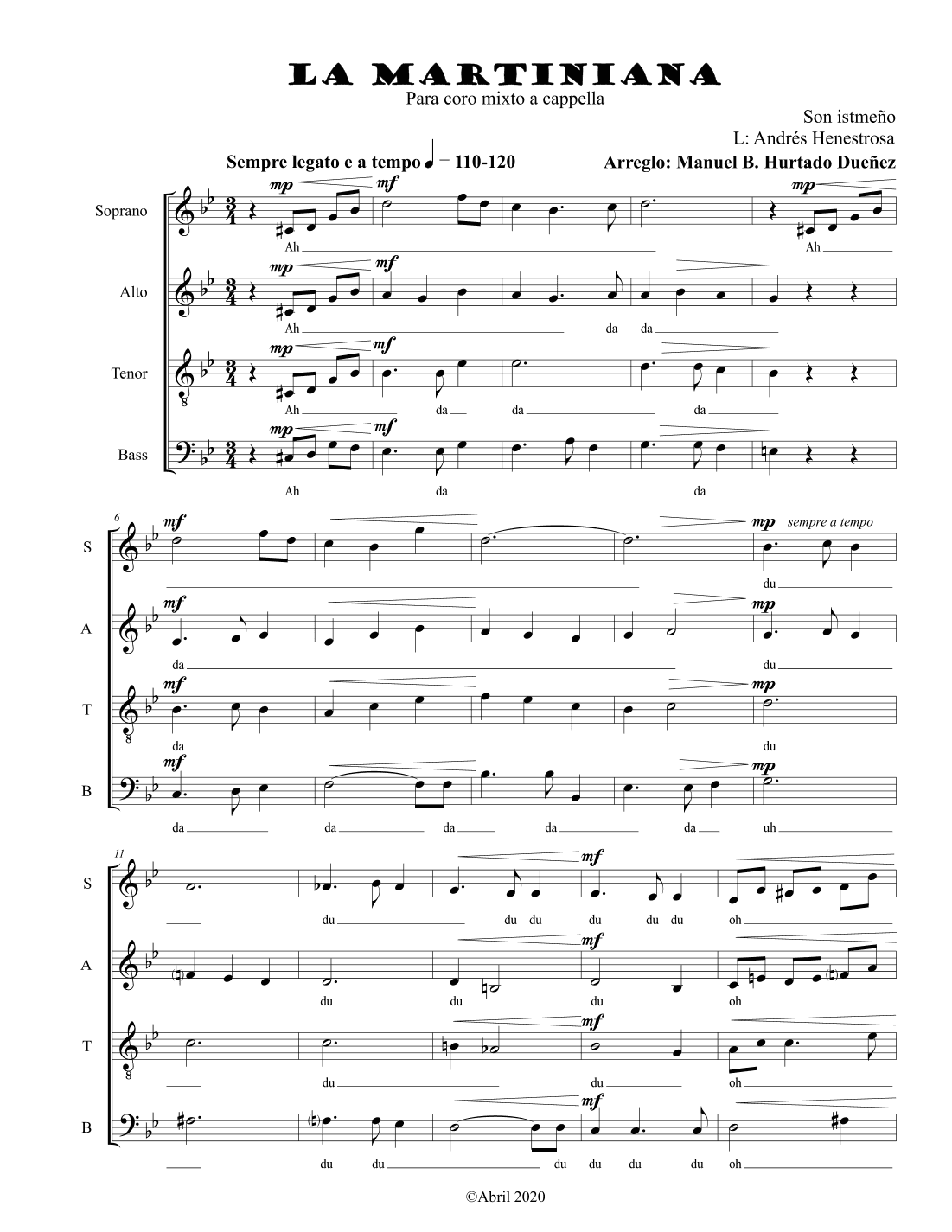 La Martiniana (arr. Manuel B. Hurtado Dueñez)