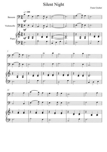 Franz Gruber - Silent Night (Bassoon and Violoncello Duet) (arr. André Laitano)