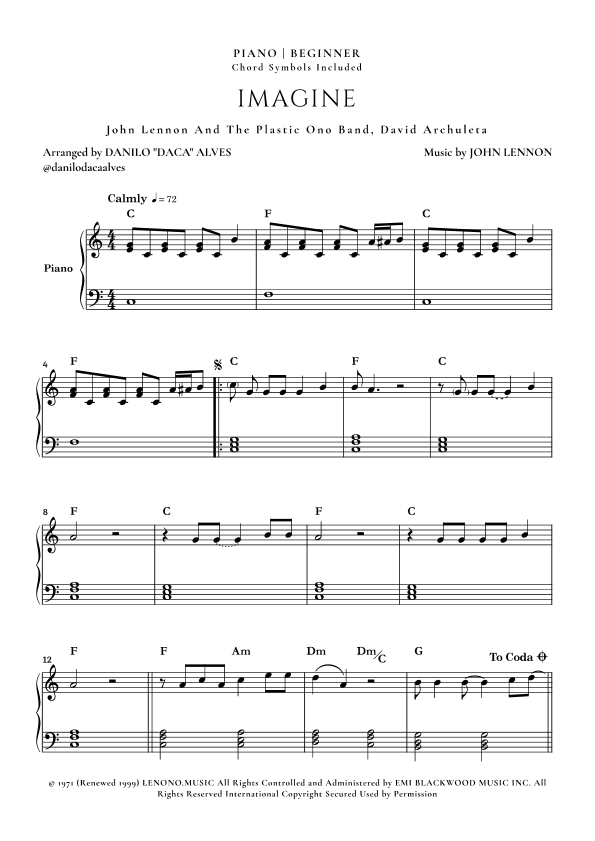 Imagine (arr. Danilo "Daca" Alves)