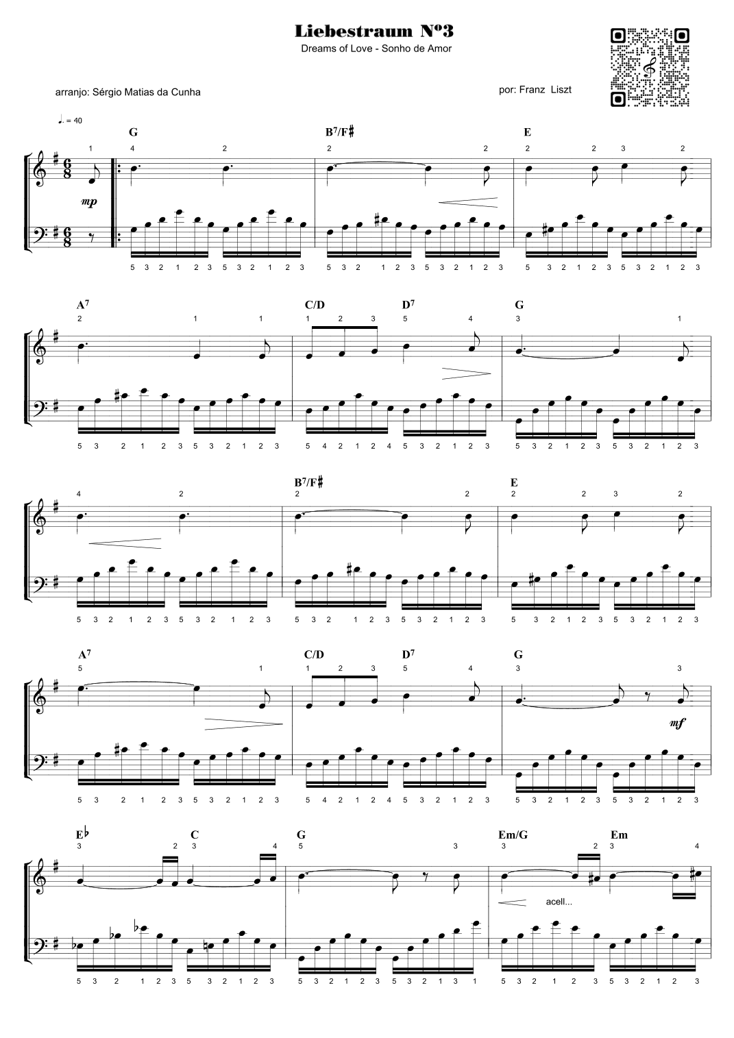 Liebestraum Nº3 - sonho de amor (arr. Sérgio Matias da Cunha)