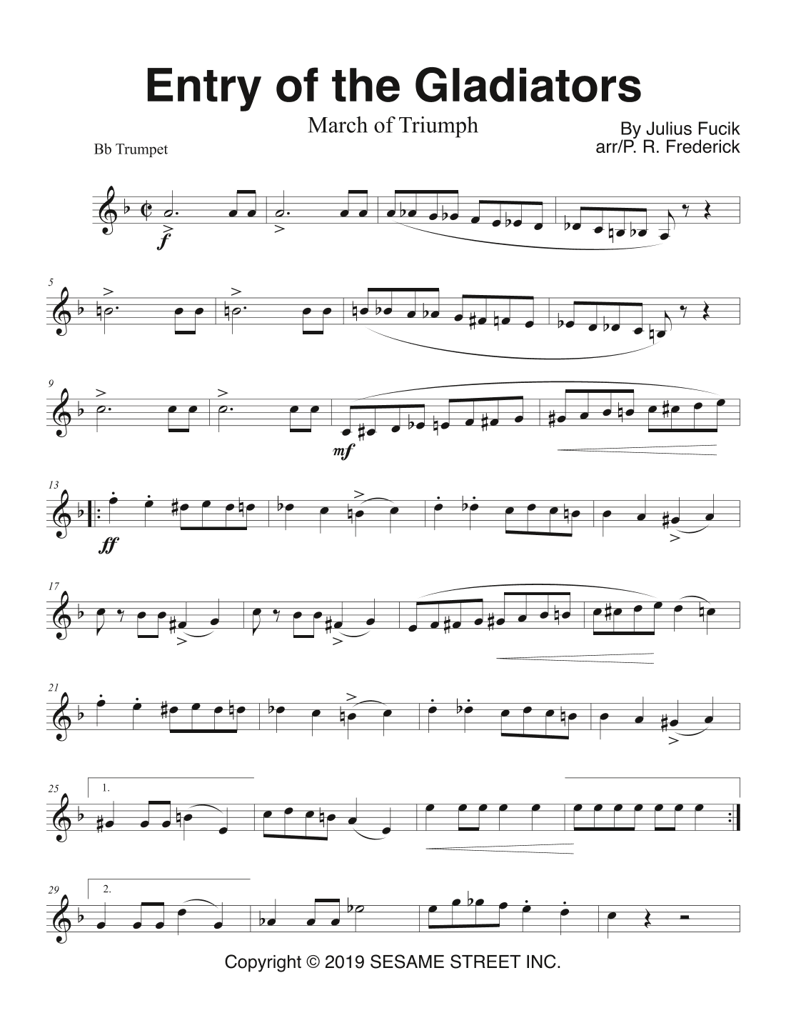 Entry Of The Gladiators (arr. P. R. Frederick)