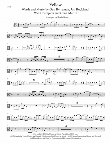 Yellow (arr. Kevin Busse)