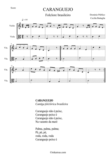 "Caranguejo" - Brasilian folksong (arr. Cecilia Battaglia)