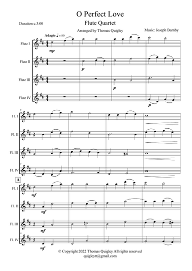 O Perfect Love (Flute Quartet) (arr. Thomas Quigley)