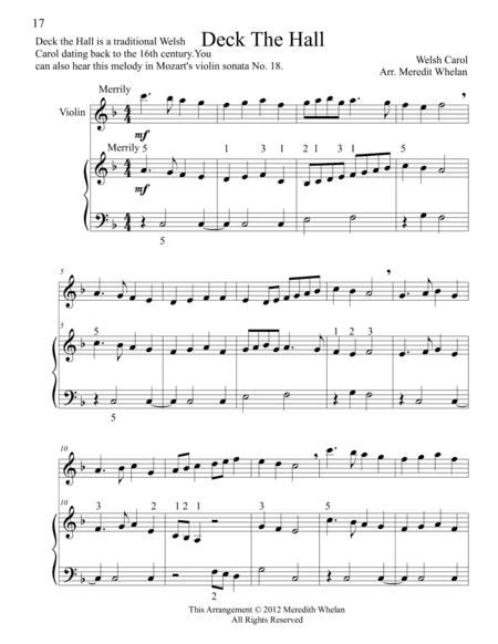 Christmas Duets for Violin & Piano:  11 Traditional Carols (arr. Meredith Whelan)