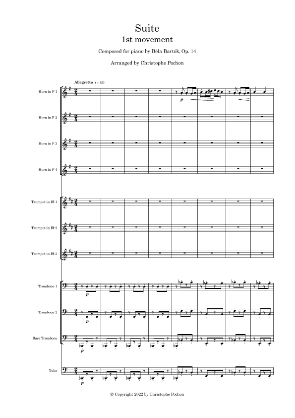 Suite - Op. 14 - 1st movement - Brass Choir (arr. Christophe Pochon)