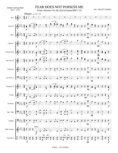 Fear Does Not Possess Me - Cantata BWV 15 (arr. Glen D. Lienhart)