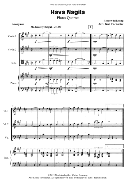 Hava Nagila (arr. Gert Th. Walter)