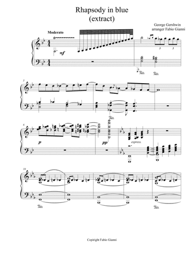 rhapsody in blue (extract) - piano solo (arr. Fabio Gianni)