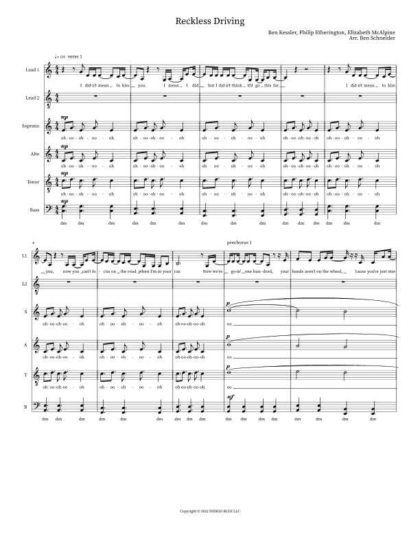 Reckless Driving Feat. Ben Kessler (arr. Ben Schneider)