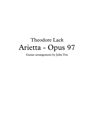 Opus 97 - Arietta (arr. John Trie)