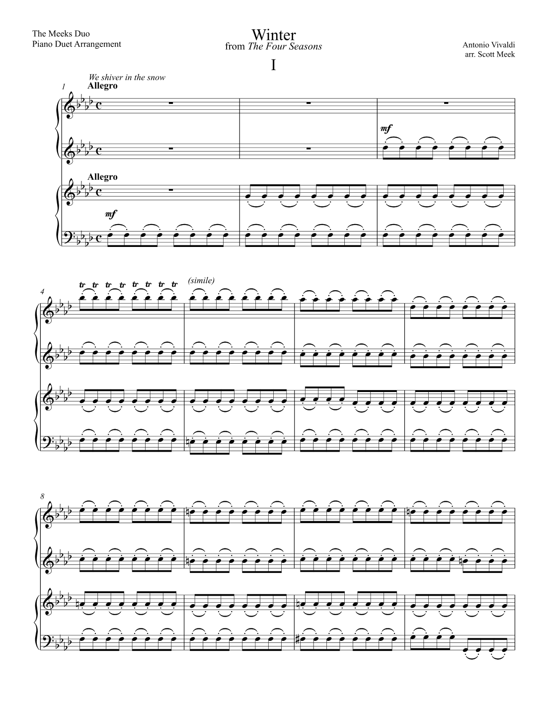 Vivaldi - Winter from The Four Seasons (arr. Scott Meek)