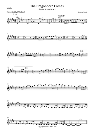 Dragonborn Comes (arr. Miks Casal)