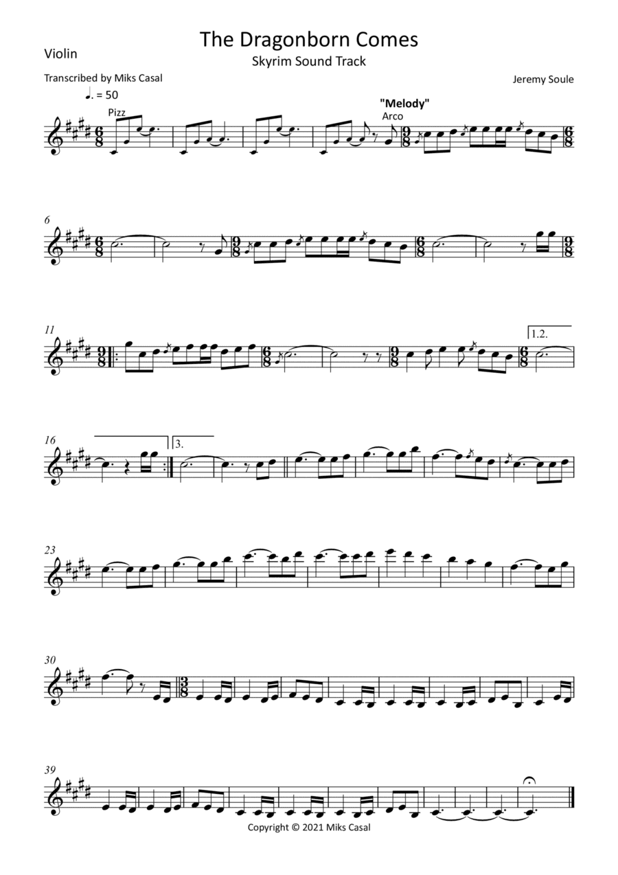 Dragonborn Comes (arr. Miks Casal)