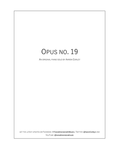 Aaron Corley: Opus no. 19