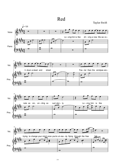 Red (arr. Taylor Swift)