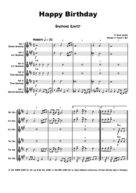 Happy Birthday (arr. Thomas Graf)